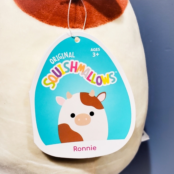 8" Squishmallow Ronnie The Cow Brown white HTF - Picture 2 of 3
